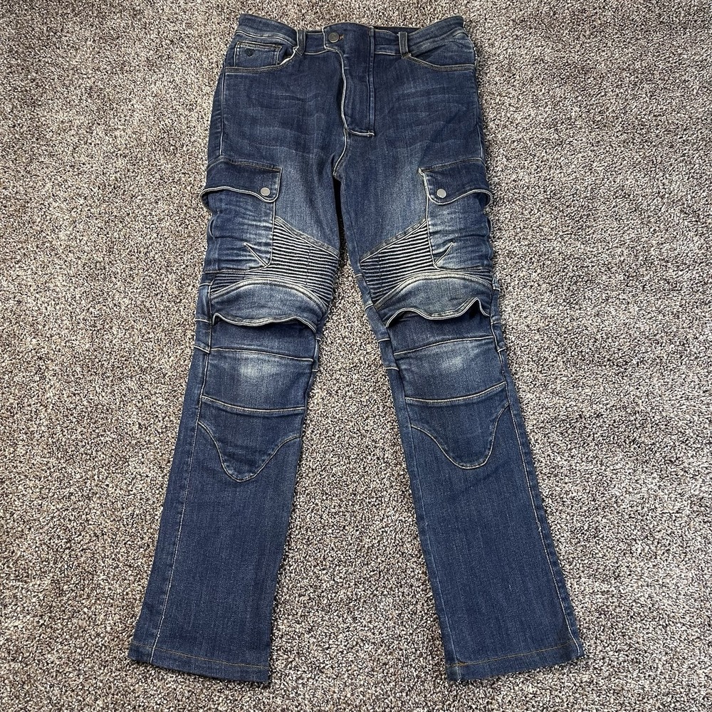 NBT Clothing Jeans Men Sz 30x31 H/K Type B Motorcycle Blue Biker Pants WITH PADS